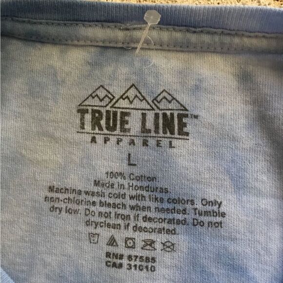 Graphic tie dye blue tee “Just trying to get my sheep together” short sleeve - Picture 4 of 4